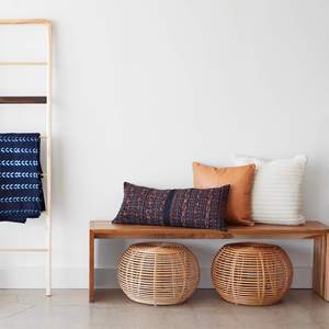 Tall Rattan Stool Table Handcrafted Wicker Ottoman <b>Drum</b> Shaped Chair Stools Customizable Sizes and Brand - Product Image 5