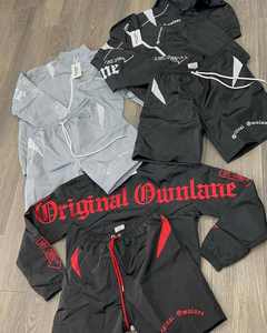 Wholesale <b>Men's</b> Nylon Windbreaker Windproof <b>Men</b> Custom <b>Track</b> Suit Zipper Up <b>Jacket</b> Two Piece Set Windbreaker Short Sets <b>Men's</b> - Product Image 4