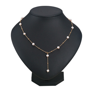 Collier artisanal Ciel étoilé en perles d'eau douce, plaqué or cuivre, luxe léger, petit et unique, chaîne de clavicule en perles d'eau douce - Product Image 5