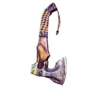 <b>Axe</b> With Forged Steel Blade <b>Wood</b> Handle Bearded Head 4 In Cutting Edge Survival Use DIY Grade - Product Image 4