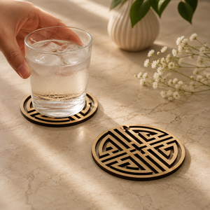 Posavasos de Madera Maciza con Corte Láser de Flor de Tulipán, Hecho a Mano, Resistente al Calor, Protector de Mesa, Portavasos para Café, Té, Regalo Floral - Product Image 6