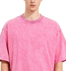 เสื้อยืดคอตตอนทรงโอเวอร์ไซส์สำหรับผู้ชาย แขนสั้น คอกลม สไตล์ลำลอง สตรีทแวร์ ผ้าเจอร์ซีย์ ทรงหลวม สไตล์วินเทจ ขายส่ง - Product Image 5