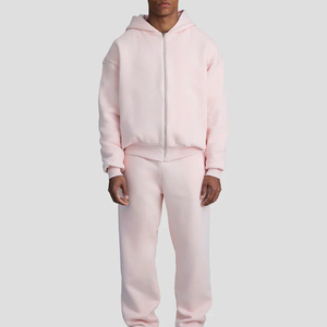 Conjunto de Sudadera y Pantalones Deportivos Personalizados OEM, de Algodón Grueso, Estilo Holgado, para Hombre - Product Image 1