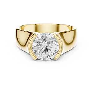 Yellow Gold Color <b>Diamond</b> <b>Ring</b> Resizable Band Round Cut Unisex Jewelry Gift - Product Image 1