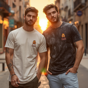 T-shirt en coton tricoté uni imprimé et vieilli pour homme, style vintage délavé, manches courtes, formel, vente en gros OEM - Product Image 5