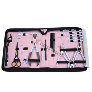Kit d'outils professionnels pour extensions de cheveux avec pince à micro-anneaux, rasoir à cheveux, peigne, aiguilles à coudre, ciseaux et peigne à queue - Product Image 1