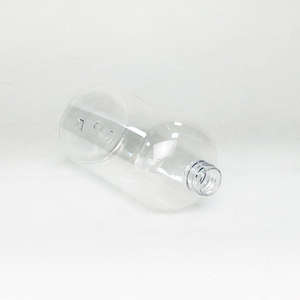 Empty 500ml 16.9oz Transparent PET <b>Dispenser</b> <b>Bottle</b>-Boston Round Plastic Pump Sprayer for Body Wash Shower Gel Packaging - Product Image 4