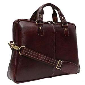 Sac messager pour ordinateur portable en cuir véritable léger et imperméable de haute qualité fabriqué en Inde, 15,6 pouces, unisexe, pour le bureau - Product Image 1