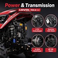4WD Landwirtschaftlicher Traktor DMC704 mit Luftbremse, Zwei Hydraulikanschlüssen und Doppelgeschwindigkeits-Zapfwelle