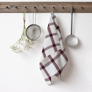 Durable Soft 100% Cotton <b>Linen</b> Woven Checkered Water Absorbent Kitchen Towels 180 GSM Indian Exporter Supplier Reliable Market - Product Image 5