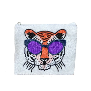 Handmade Beaded Mini Coin <b>Purse</b> With Three Colorful Bunny Patterns Zipper Closure <b>Cute</b> Style Unisex Daily Use - Product Image 2