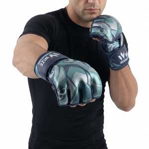 Gants de MMA WIZE INTERNATIONAL en cuir PU à doigts entiers avec fermeture pour adultes, arts martiaux, extérieur, bleu, impression par sublimation, protection UV - Product Image 3
