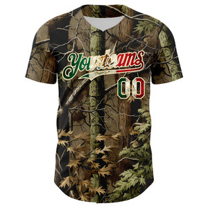 Custom Sublimated Camo Baseball Jersey Lightweight 100% Polyester Breathable Short Sleeve Shirt for All Seasons - Product Image 6