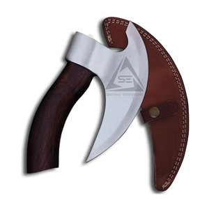 Durable Material Low MOQ Customizable Wood <b>Handle</b> Stainless Steel Blade Pizza Cutting <b>Axe</b> Private Label Best Selling - Product Image 2
