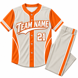 Conjunto de Uniforme de Béisbol Personalizado para Hombre, Adulto, Manga Corta, 100% Poliéster, Absorbe la Humedad, Impresión Sublimada, Nombre del Equipo 21 - Product Image 1