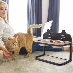 Ciotola per Animali Domestici Regolabile in Altezza con 2 Ciotole in Acciaio Inox 4L Portatile e Pieghevole per Gatti e Cani di Piccola e Media Taglia - Product Image 5