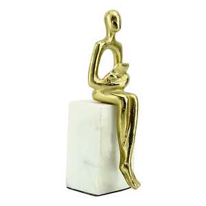 Sculpture d'oiseau abstraite en aluminium doré Jaffs Exports, 26 cm H x 23 cm L x 18 cm P, faite à la main, écologique, durable, moderne et contemporaine - Product Image 2
