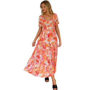 Vestido Maxi Floral para Mujer, Vestido Casual de Cintura Alta - Product Image 3