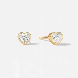 Boucles d'oreilles de luxe en forme de cœur, pierre Moissanite, argent sterling 925, plaqué or 18 carats, bijoux cadeau pour femmes, anniversaire de mariage - Product Image 1