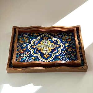 Bandeja Rectangular de Madera de Mango y Acacia India, Ecológica, Natural, para Cocina o Restaurante, Estilo Vintage, Pulida, para Mesa - Product Image 4