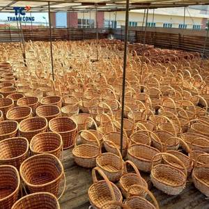 Cesta de onda abierta de mimbre de ratán decorativa al por mayor hecha en Vietnam precio barato de alta calidad - Product Image 4