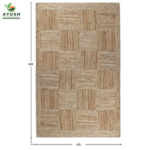 Grands tapis rectangulaires de 180 cm x 120 cm en jute 100 % tressé à la main, tapis sur mesure pour maisons modernes - Product Image 2