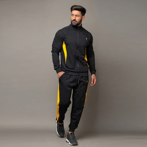 Ensemble de survêtement coupe-vent pour homme, veste à col montant, pantalon d'entraînement imperméable, 100% polyester, survêtement d'entraînement coupe-vent pour homme - Product Image 5