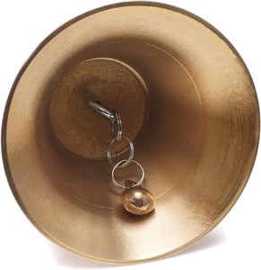 Campana de mano de latón de calidad superior con mango de madera para coordinación de eventos, meditación y control escolar - Product Image 5