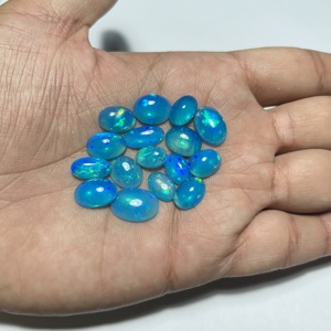 Ethiopian Natural Blue Opal Pryba Color Precious Fire Oval Cut Loose Gemstone Cabochon October Birthstone Gift Hasnain Gems - Product Image 5