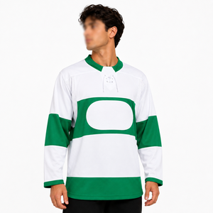 เสื้อฮอกกี้น้ำแข็งแบบยูนิเซ็กซ์ ผ้าโพลีเอสเตอร์ 100% แห้งเร็ว ระบายอากาศได้ดี เป็นมิตรกับสิ่งแวดล้อม พิมพ์ลายด้วยความร้อน พร้อมสกรีนชื่อทีมและโลโก้ตามสั่ง - Product Image 1