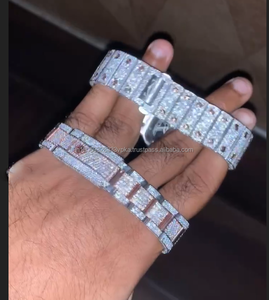 Montre analogique à quartz de luxe pour homme en acier inoxydable avec mouvement mécanique et verre Moissanite, étanche 100 bars, lumineuse et tendance - Product Image 2