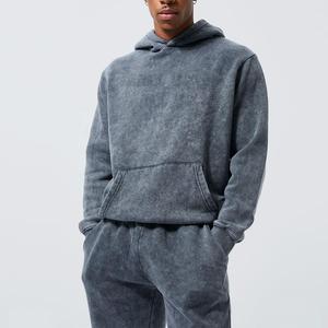 Ensemble de survêtements unisexe noir délavé à l'acide, comprenant un sweat à capuche et un pantalon de jogging, personnalisable avec logo, 100% coton - Product Image 6