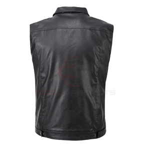 Chaleco de Cuero Genuino para Hombre, Reversible, Transpirable, de Invierno, con Logotipo Personalizado OEM, Talla Grande, Estilo Urbano - Product Image 2