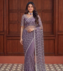 Indian Ethnic Fancy Designer Partywear Saree with Embroidery Sequins Work for Special Occasion and Function for Women Trendy Fit - Product Image 1