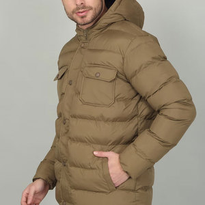 2026 Factory Best Selling Price Coated Canvas Stand Collar Front Logo Customized Puffer <b>Jacket</b> for <b>Running</b> - Product Image 4