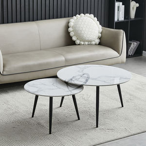 <span class=keywords><strong>Table</strong></span> <span class=keywords><strong>basse</strong></span> ronde extensible en <span class=keywords><strong>céramique</strong></span> moderne pour le salon - Product Image 2