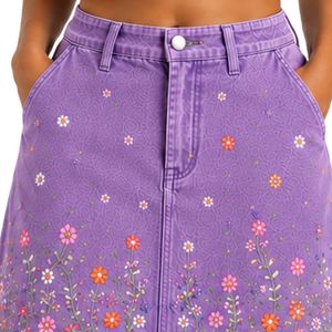 Conjunto de Top Corto y Falda Bordados con Lavanda para Mujer, Estilo Floral de Verano, Dos Piezas, Logotipo Personalizado, OEM, Ropa al por Mayor - Product Image 5