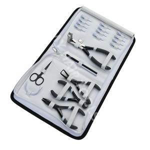 Kit completo de herramientas para extensiones de cabello con alicates para extensiones de cinta, alicates de crimpado para microlink, herramienta para quitar cuentas, clips de seccionamiento, gancho y bucle. - Product Image 1