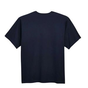 เสื้อยืดผู้ชายทรงหลวม สีกรมท่า ผ้าฝ้ายเนื้อนุ่ม คอกลม แขนสั้น เรียบง่าย สวมใส่สบายทุกวัน - Product Image 2
