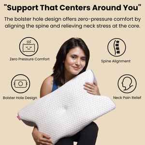 Luxury Solid Pattern Sleep Butterfly Memory Foam Filled <b>Pillow</b> Assisted Orthopedic Cervical <b>Massage</b> for Neck Solid Memory Foam - Product Image 6