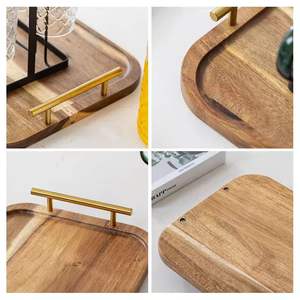 Bandeja multiusos de madera de acacia para servir desayuno, almuerzo y cena con un diseño de soporte plegable estable. - Product Image 1