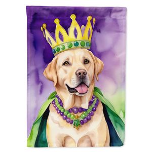 Drapeau de jardin multicolore Labrador Retriever King Mardi Gras Boîte aux lettres décorative et bannière de cour de patio pour parterres de fleurs et jardins - Product Image 1