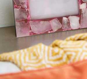 <b>Pink</b> Natural Stone Resin Photo <b>Frame</b> Handmade Tabletop Picture Display Custom Logo Home Decor - Product Image 5