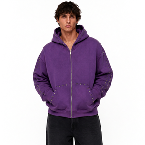 Sweat-shirt à capuche pour homme en coton molletonné, coupe oversize, style streetwear, avec impression personnalisée et finition premium. - Product Image 5