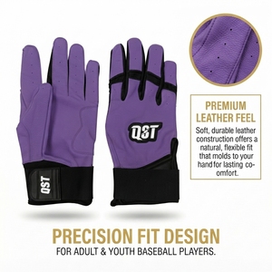 Gants de frappeur de baseball en cuir personnalisés, avec paume antidérapante, équipement d'entraînement pour adultes et jeunes, vente en gros - Product Image 4