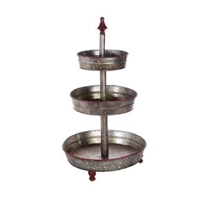 Support à gâteau vintage à 3 niveaux en fer galvanisé, tendance, pour mariages et anniversaires, fournitures de fête rondes en fer, taille et forme personnalisées - Product Image 3