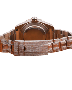 นาฬิกาเพชรทรงกลมสีขาวทองสำหรับงานแต่งงานและงานปาร์ตี้ สำหรับผู้ชาย นาฬิกาควอตซ์หน้าปัดสีดำแบบแท่ง มีจำหน่ายแล้ว - Product Image 4