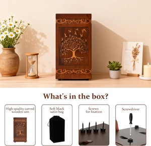 Urnas de Madera Árbol de la Vida para Cenizas Humanas, para Adultos, Hombres y Mujeres, Urna de Cremación Tradicional de Madera de Caucho Grande con Capacidad para hasta 250 LBS - Product Image 3