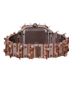 Reloj Mecánico de Lujo Personalizado con Moissanita para Hombre, con Esfera Negra, Cristal de Alta Calidad, Ideal para Bodas y Fiestas - Product Image 4