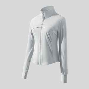TANAZAINRA Veste de sport pour femme à manches longues, coupe régulière, respirante, haute élasticité, devant côtelé - Product Image 5